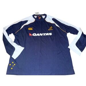 Canterbury Wallabies Australia Rugby Long Sleeve Shirt Navy White 3XL NWT Qantas